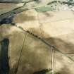 Oblique aerial view centred on the cropmarks of the cursus, enclosed and unenclosed settlement, rig, ring-ditch, barrows and an enclosure, taken from the SW.