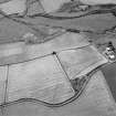 Oblique aerial view centred on the cropmarks of the Antonine Wall near Summerston Farm, taken from the WNW.