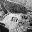 Oblique aerial view of Sir John de Graham's Castle centred on the remains of a motte and bailey castle, taken from the ESE.