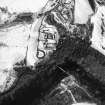 Oblique aerial view centred on the hunting lodge and ornamental gardens with the remains of a castle adjacent, taken from the SW.