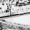 Aerial view of Antonine Wall at Callendar Park, in snow