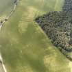 Oblique aerial view centred on the cropmarks of the fort and palisaded settlement, taken from the ESE.