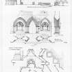 Photographic copy of section, elevations and details of chapter house.