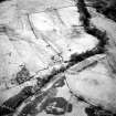 Oblique aerial view of Loss Burn centred on the remains of a farmstead, park and rig with an archaeological landscape adjacent, taken from the NW.