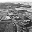 Polkemmet Colliery, oblique aerial view, taken from the ENE, showing the area of the coal mine running up the centre of the photograph.