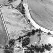 Oblique aerial view centred on the cropmarks of the fort, possible causewayed enclosure, pit-defined cursus and further cropmarks, taken from the NW.