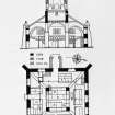 Photographic copy of drawing of St Columba's Parish Church, taken from 'The architecture of Scottish post-reformation churches', p 33.
