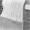 Carriden, oblique aerial view, taken from the WNW, centred on the cropmarks of a field-system.