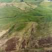 Oblique aerial view centred on the remains of the sheepfolds and the enclosure with rig adjacent, taken from the NNW.