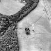 Newton, Old Parish Church of St Mary, oblique aerial view, taken from the NE. Cropmarks of rectangular enclosures and cultivation remains are visible around the Church and burial-ground.