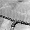 Oblique aerial view centred on the cropmarks of the pit-alignment, taken from the NNE.