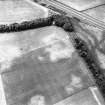 Castlesteads, oblique aerial view, taken from the ENE, centred on the cropmarks of a pit-alignment.