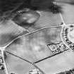 Oblique aerial view of Longthorn centred on the remains of coal pits and cropmarks, taken from the NE.