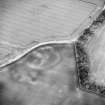 Oblique aerial view centred on the soilmarks of the settlement, taken from the SW.