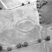 Oblique aerial view centred on the cropmarks of the settlement, taken from the WSW.