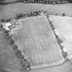 Oblique aerial view centred on the cropmarks of the Roman enclosure, taken from the SSE.