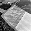 East Field, Inveresk, oblique aerial view, taken from the ESE, centred on a series of cropmarks including a pit alignment.