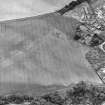 Brunstane, oblique aerial view, taken from the NNW, centred on cropmarks including coal pits. A rectilinear enclosure beside Brunstane House is visible in the centre right of the photograph, as is a cropmark enclosure in the top left-hand corner.