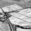 Westfield, Inveresk, oblique aerial view, taken from the W, centred on the cropmarks of a cursus monument. The cursus is bisected by the cropmark of a dismantled mineral railway.