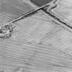 Oblique aerial view centred on the cropmarks of the mineral railway and cursus, taken from the WNW.