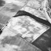 Eastfield, Inveresk: oblique air photograph of pit-alignment, enclosure, cultivation remains and cropmarks