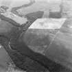 Eastfield, Inveresk: oblique air photograph of palisaded homestead, enclosures and pit-alignment