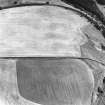 Cortleferry, oblique aerial view, taken from the NW, centred on the cropmarks of a palisaded enclosure and settlement.
