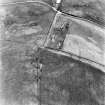 Headshaw, oblique aerial view, taken from the WSW, centred on the cropmarks of a fort.