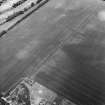 Oblique aerial view centred on the cropmarks of the palisaded enclosure and rig and the cropmarks of the ring-ditch and possible unenclosed settlement, taken from the SSW.