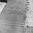 Oblique aerial view centred on the cropmarks of the settlement, taken from the ENE.