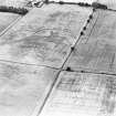 Oblique aerial view centred on the cropmarks of the settlement and enclosures, taken from the ENE.