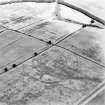 Oblique aerial view centred on the cropmarks of the settlement and enclosures, taken from the SW.