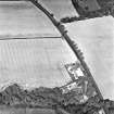 Hawthorndene, oblique aerial view, taken from the SE, centred on the cropmarks of a rectilinear settlement.