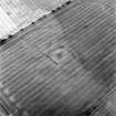 Huntington, oblique aerial view, taken from the NNE, centred on the cropmarks of a settlement and a barrow.