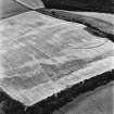 Birkenside Hill, oblique aerial view, taken from the NE, centred on the cropmarks of a fort, enclosures and linear cropmarks.