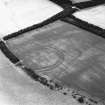 Birkenside Hill, oblique aerial view, taken from the SSW, centred on the cropmarks of a fort.