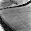 Birkenside, oblique aerial view, taken from the ESE, centred on the cropmark of an enclosure.