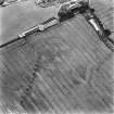 West Morriston, oblique aerial view, taken from the SSW, centred on the cropmarks of a fort.