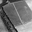 Oblique aerial view of Camp Strip centred on the cropmarks of a possible fort, taken from the SSW.