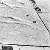 Oblique aerial view of Harefaulds centred on cultivation remains, taken from the SE.