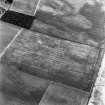 The Chesters, Drem, oblique aerial view, taken from the SE, centred on the cropmarks of two pit-alignments.
