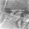 Nether Hailes, enclosure: oblique air photograph of cropmarks.
