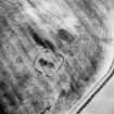 Oblique aerial view centred on the cropmarks of the settlement, taken from the WSW.