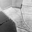 Oblique aerial view centred on the linear cropmarks, taken from the ENE.