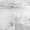 Woden Law, fort and associated monuments: air photograph under snow.
RCAHMS, 1992.
