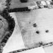 Wooden House, oblique aerial view, taken from the NNW, centred on the cropmarks of a fort adjacent to the NE side of the Wooden Home Farm Roman temporary camp.