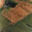 Oblique aerial view centred on the cropmarks of the settlements, taken from the WNW.