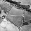 Oblique aerial view centred on the cropmarks of the settlement and possible enclosure, taken from the NW.