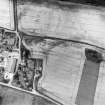 Crooks, oblique aerial view, taken from the SSE, centred on the cropmarks of a possible plantation bank.