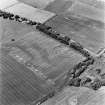 Greenfield, oblique aerial view, taken from the SSW, centred on the cropmarks of a settlement, and a linear cropmark.